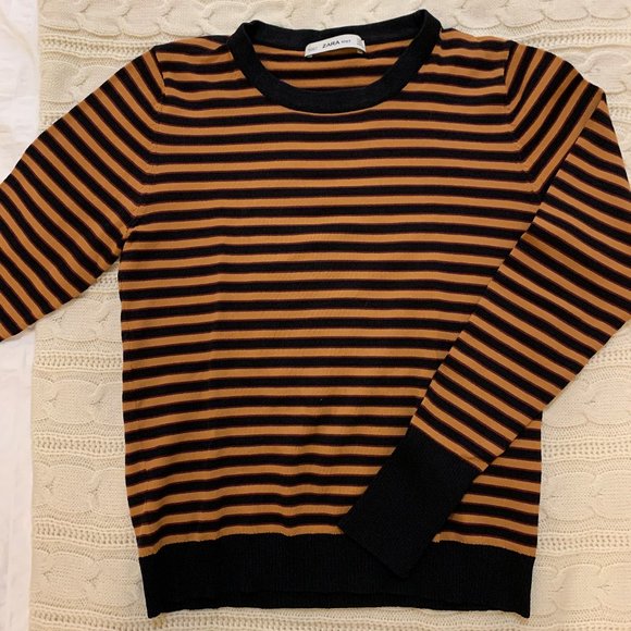 Zara Knit Stripped Top - Picture 1 of 4